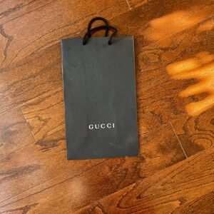 Gucci Black Gift Bag with White Logo and Rope Handles